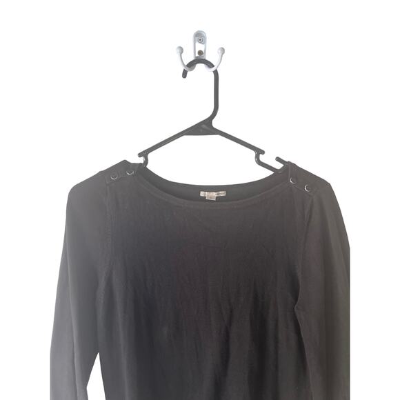 Halogen Size Medium Black Cotton Light Weight 3/4 Sleeve Top - Picture 2 of 8